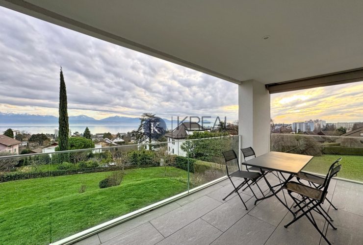 Standing et confort : 4.5 pièces moderne avec terrasse et vue imprenable sur le lac