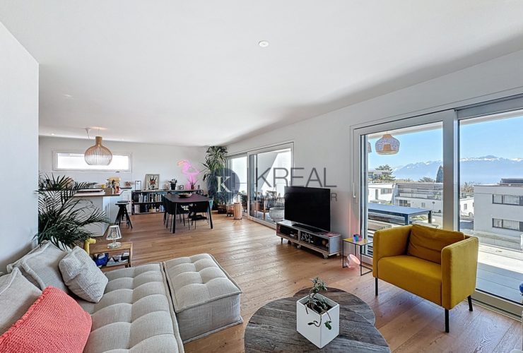 Cadre de vie privilégié : 4,5 pièces moderne avec balcon et vue exceptionnelle sur le lac
